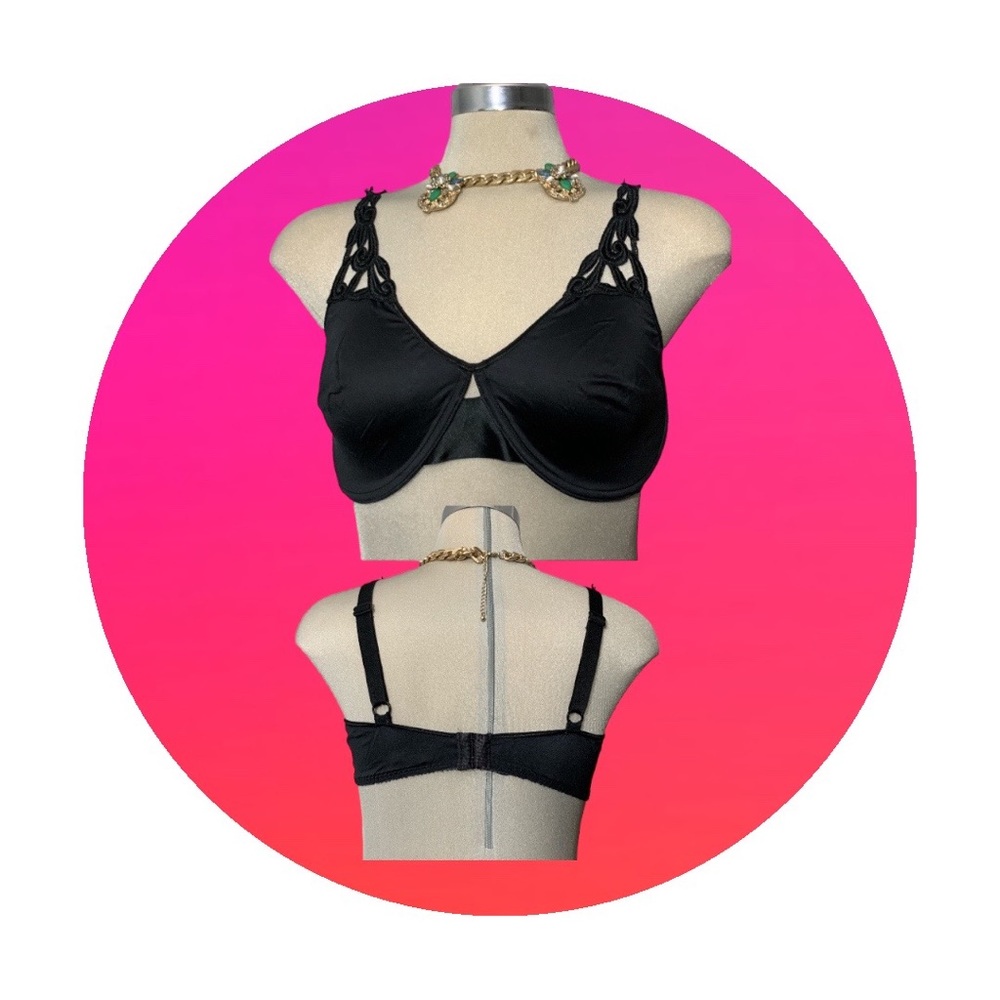 Black Embellished Bra Size 38